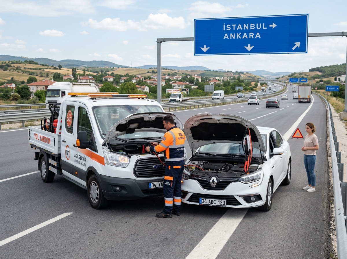 Bursa yol yardım akü takviye lastik değişimi